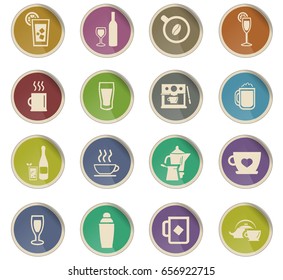 utensils for beverages vector icons for user interface design