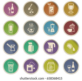 utensils for beverages vector icons for user interface design