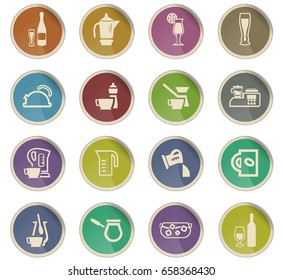 utensils for beverages vector icons for user interface design