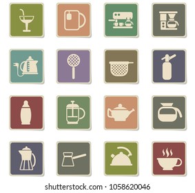 utensils for beverages vector icons for web and user interface design