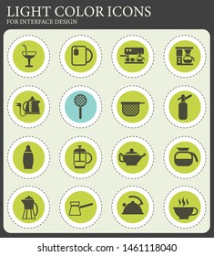 utensils for beverages vector icons for web and user interface design
