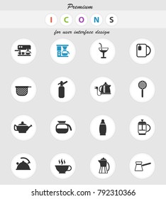 utensils for beverages vector icons for web and user interface design