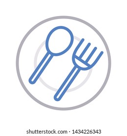 utensils color line vector icon