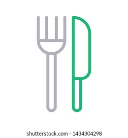 utensils color line vector icon