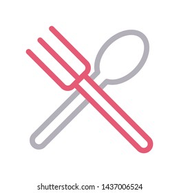 utensils color line vector icon