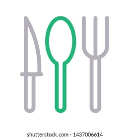 utensils color line vector icon
