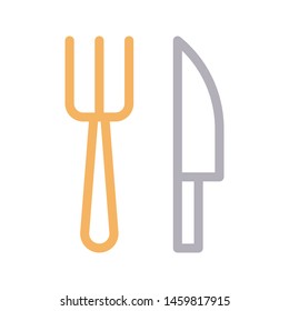 utensils colour line vector icon