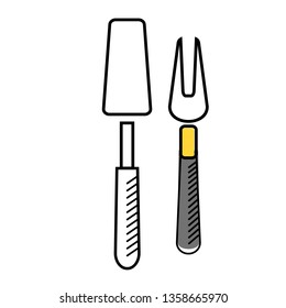 utensils flat illustration on white