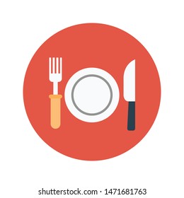 utensils glyph flat vector icon