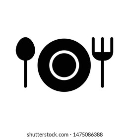 utensils glyph flat vector icon