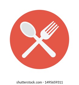 utensils glyph flat vector icon