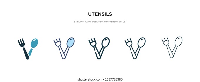 utensils icon in different style vector illustration. two colored and black utensils vector icons designed in filled, outline, line and stroke style can be used for web, mobile, ui
