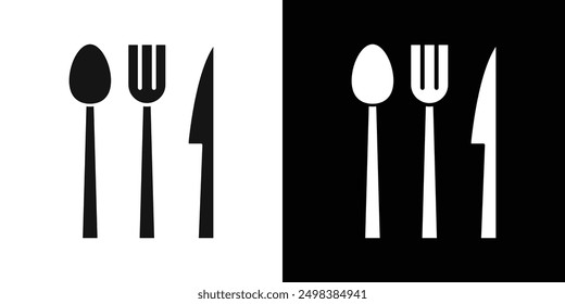 Utensils icon flat line symbol set.