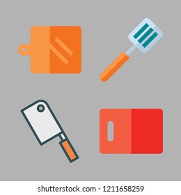 utensils icon set. vector set about kitchen board, spatula and butcher icons set.