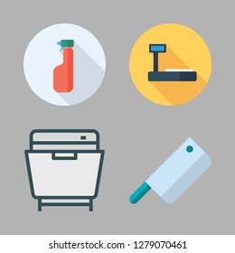 utensils icon set. vector set about dishwasher, cleaver and tools and utensils icons set.