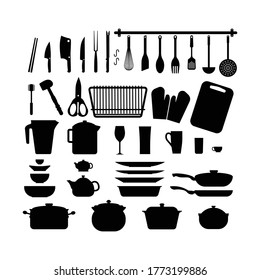 Utensils icon set.flat vector graphic in white background