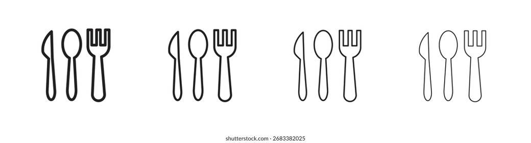 Gráficos del Vector del icono de los utensilios. iconos negros del vector del estilo