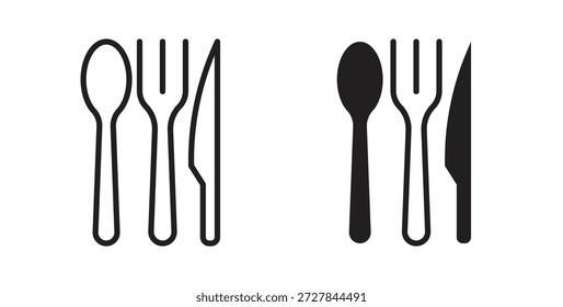 Ícone de utensílios. Ilustração vetorial, plana e traçada