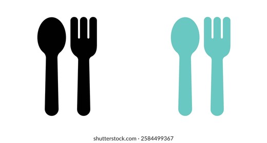 Utensils icons pack in black and colored version