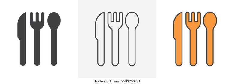 Utensils icons pack for website designs