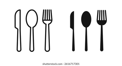 Utensils icons set for website design