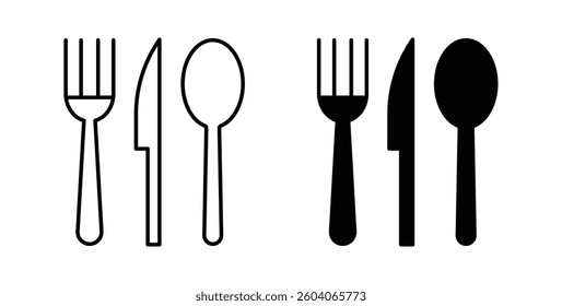 Utensils icons. thin line vector icons
