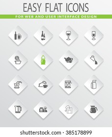 Utensils for the preparation of beverages easy flat web icons for user interface design
