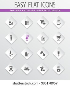 Utensils for the preparation of beverages easy flat web icons for user interface design