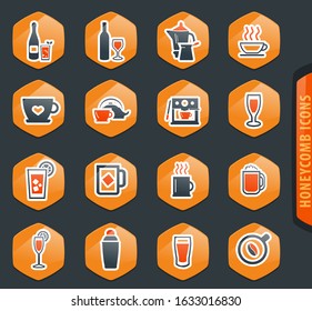 Utensils for the preparation of beverages icon set for web sites and user interface