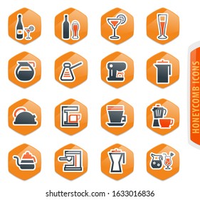Utensils for the preparation of beverages icon set for web sites and user interface