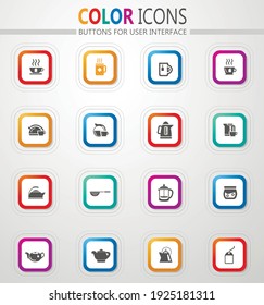 Utensilios para la preparación del conjunto de iconos de bebidas para sitios web e interfaz de usuario