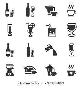 Utensils for the preparation of beverages icon set for web sites and user interface