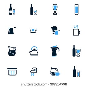 Utensils for the preparation of beverages icon set for web sites and user interface