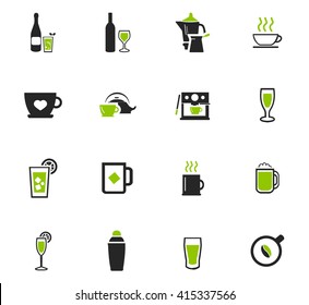 Utensils for the preparation of beverages icon set for web sites and user interface