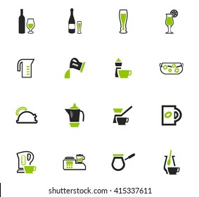 Utensils for the preparation of beverages icon set for web sites and user interface