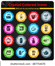 Utensils for the preparation of beverages icon set for web sites and user interface