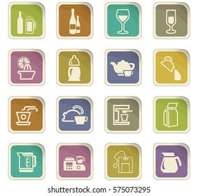 Utensils for the preparation of beverages icon set for web sites and user interface