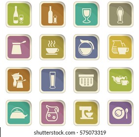 Utensils for the preparation of beverages icon set for web sites and user interface