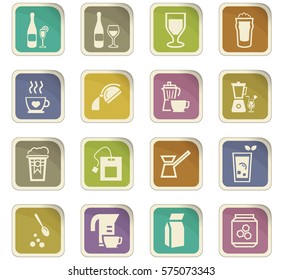 Utensils for the preparation of beverages icon set for web sites and user interface