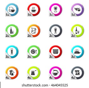 Utensils for the preparation of beverages web icons for user interface design