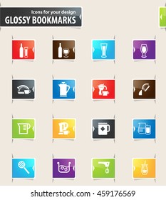 Utensils for the preparation vector bookmark icons for your design