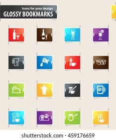 Utensils for the preparation vector bookmark icons for your design