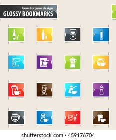 Utensils for the preparation vector bookmark icons for your design