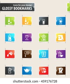 Utensils for the preparation vector bookmark icons for your design