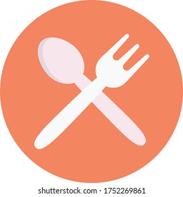 utensils vector flat color icon 