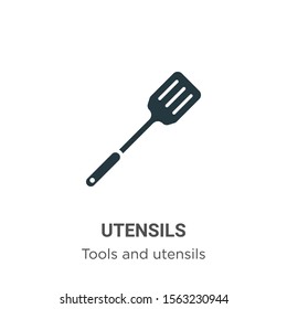 Utensils vector icon on white background. Flat vector utensils icon symbol sign from modern tools and utensils collection for mobile concept and web apps design.