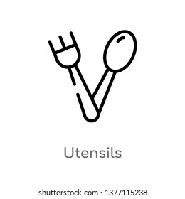 utensils vector line icon. Simple element illustration. utensils outline icon from tools and utensils concept. Can be used for web and mobile