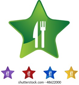 Utensils web button isolated on a background