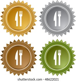 Utensils web button isolated on a background