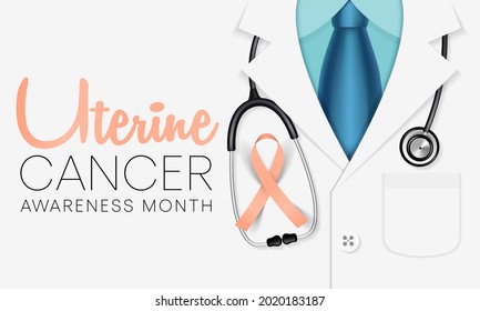 Uterine Cancer awareness month is observed every year in September, it is a type of cancer that begins in the uterus. Vector illustration